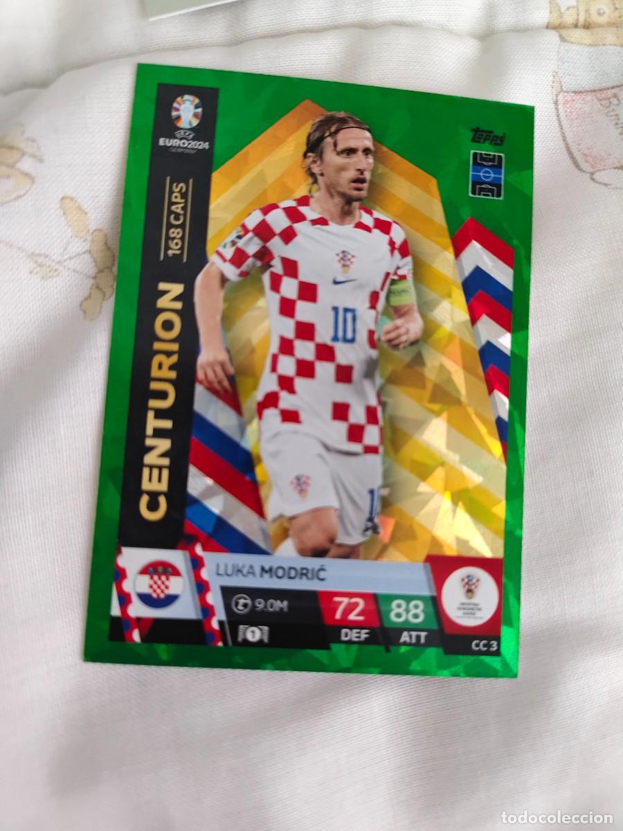 Fu&szlig;ball-Sticker: CC 3 CC3 EURO 2024 TOPPS LUKA MODRIĆ CROACIA PARALELA VERDE MATCH ATTAX 24 EUROCOPA CENTURION