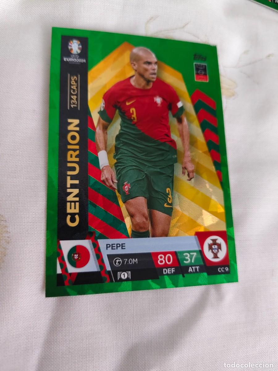 Fu&szlig;ball-Sticker: CC 9 CC9 EURO 2024 TOPPS PEPE PORTUGAL PARALELA VERDE MATCH ATTAX 24 EUROCOPA CENTURION