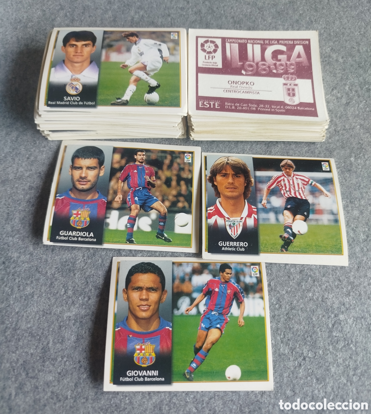 Fu&szlig;ball-Sticker: LOTE 88 CROMOS 98 99 1998 1999 EDICIONES ESTE SIN PEGAR NUNCA PEGADOS GUARDIOLA GUERRERO SAVIO