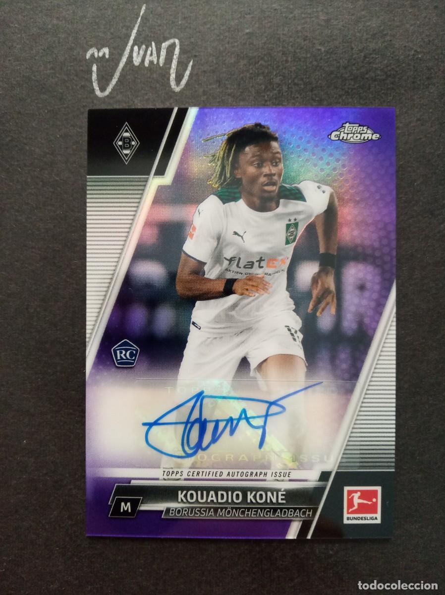 Cromos de f&uacute;tbol: AUTOGRAFO #/199 ROOKIE KOUADIO KONE ROMA FRANCIA ⚽ TOPPS &reg; CHROME BUNDESLIGA 2021 2022 21 22 NUEVO