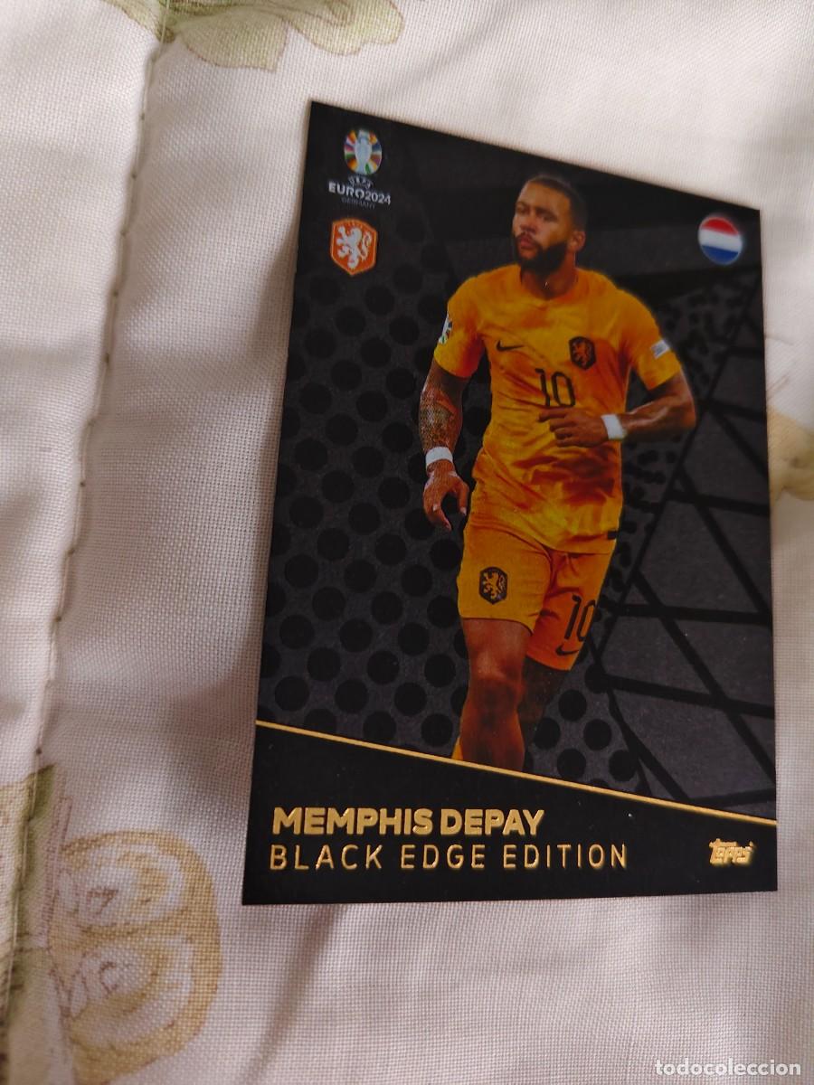 Cromos de F&uacute;tbol: BE 5 BE5 EURO 2024 TOPPS MEMPHIS DEPAY PA&Iacute;SES BAJOS HOLANDA MATCH ATTAX 24 EUROCOPA BLACK EDGE