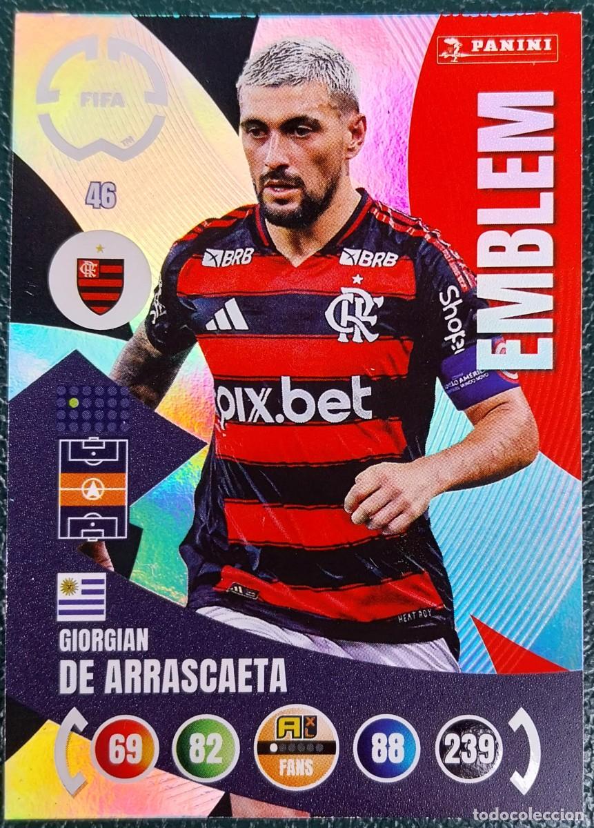 Fu&szlig;ball-Sticker: 46 DE ARRASCAETA FLAMENGO EMBLEM FICHAS ALBUM ADRENALYN XL FIFA CLUB WORLD CUP 2025
