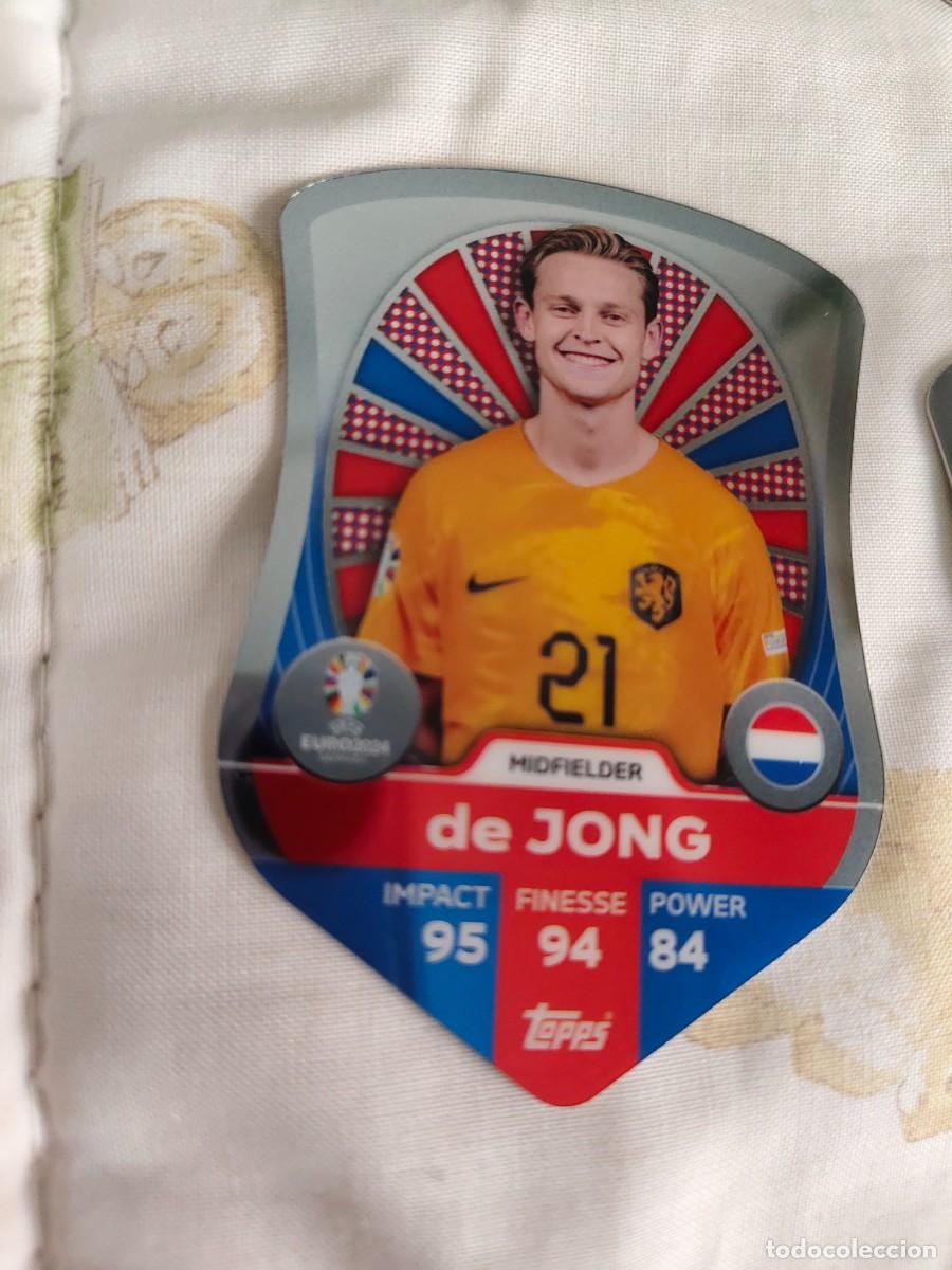 Cromos de F&uacute;tbol: SC5 EURO 2024 TOPPS FRENKIE DE JONG PA&Iacute;SES BAJOS HOLANDA MATCH ATTAX 24 EUROCOPA CHROME PRO ELITE