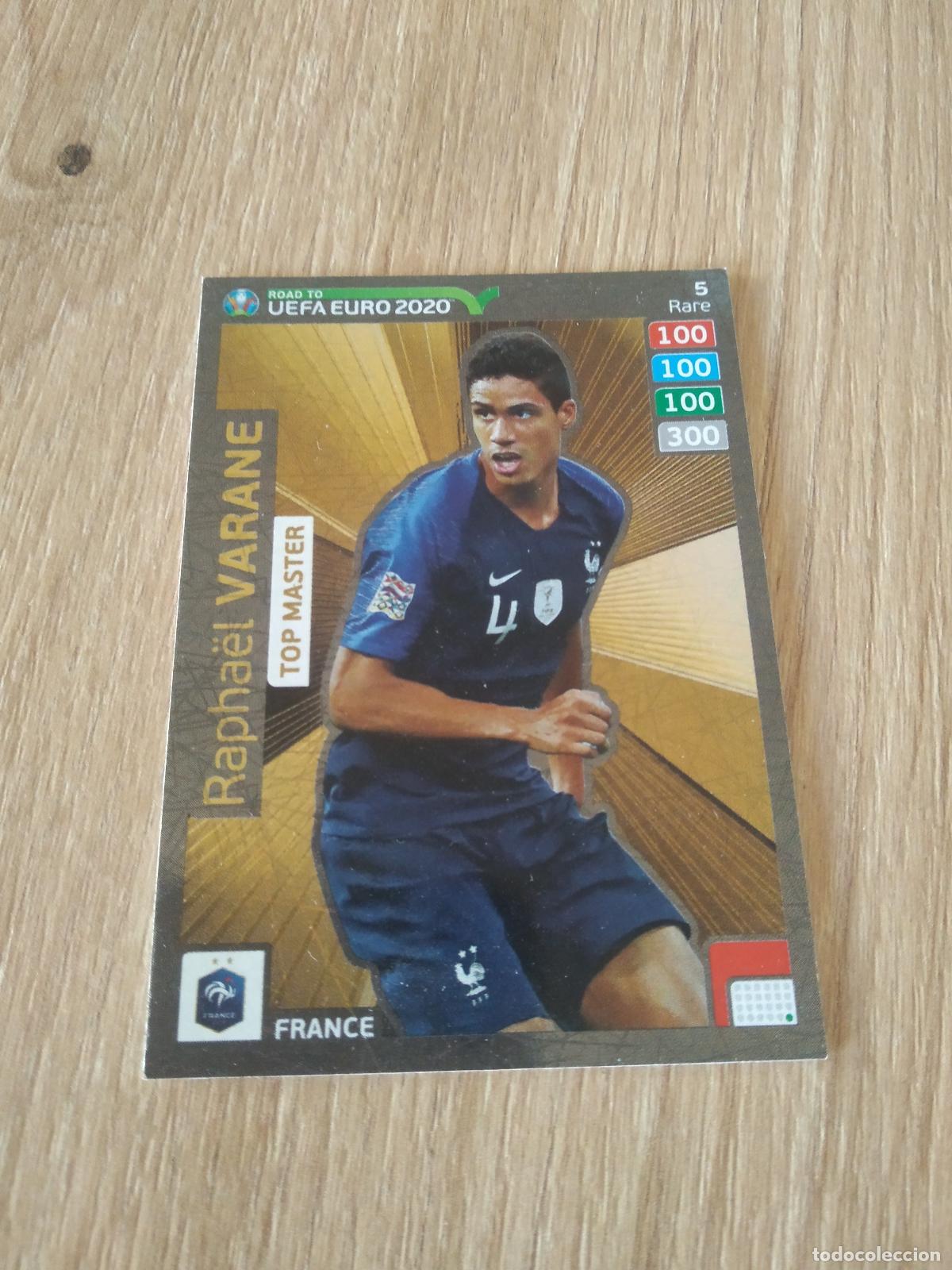 Cromos de F&uacute;tbol: 5 VARANE FRANCIA TOP MASTER CROMO FUTBOL PANINI ADRENALYN ROAD TO EURO 2020 CAMINO EUROCOPA