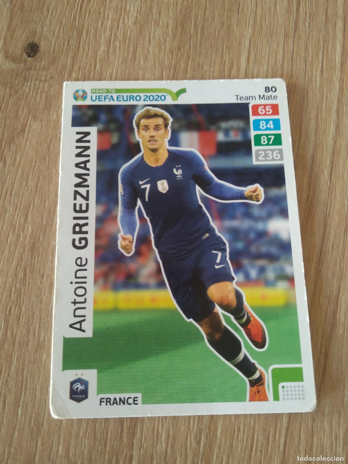Cromos de F&uacute;tbol: 80 GRIEZMANN FRANCIA CROMO FUTBOL PANINI ADRENALYN ROAD TO EURO 2020 CAMINO EUROCOPA