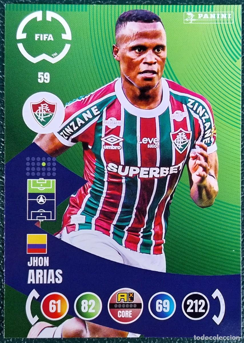 Cartes &agrave; collectionner de Football: 59 JHON ARIAS FLUMINENSE FICHAS ALBUM ADRENALYN XL FIFA CLUB WORLD CUP 2025