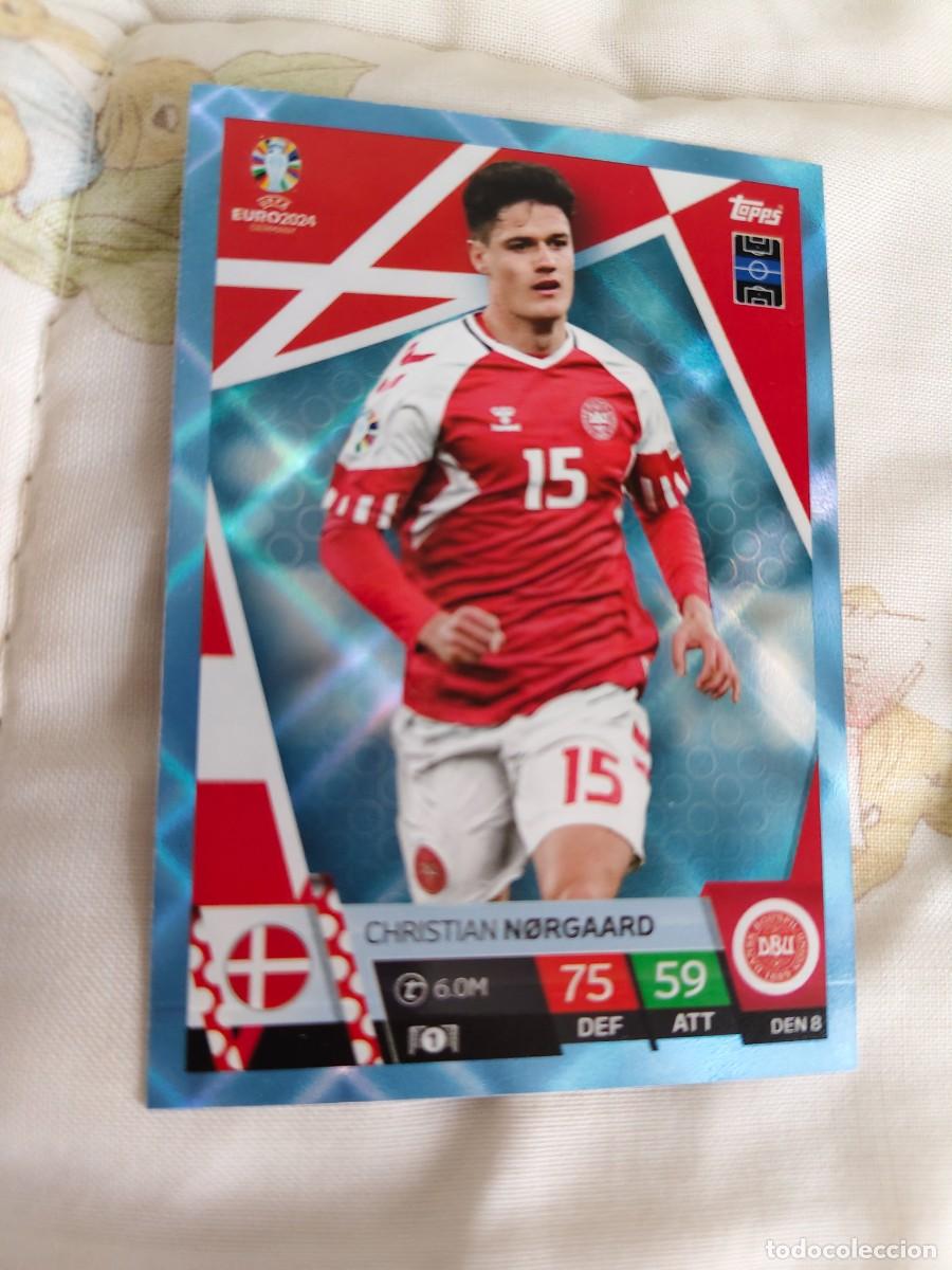 Cromos de F&uacute;tbol: DEN 8 DEN8 EURO 2024 TOPPS CHRISTIAN N&Oslash;RGAARD DINAMARCA PARALELA CRYSTAL MATCH ATTAX 24 EUROCOPA