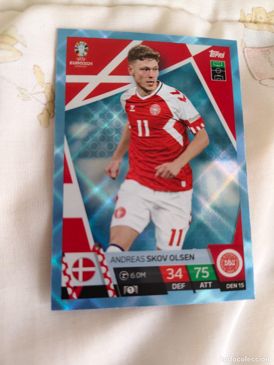Cromos de F&uacute;tbol: DEN 15 DEN15 EURO 2024 TOPPS ANDREAS SKOV OLSEN DINAMARCA PARALELA CRYSTAL MATCH ATTAX 24 EUROCOPA
