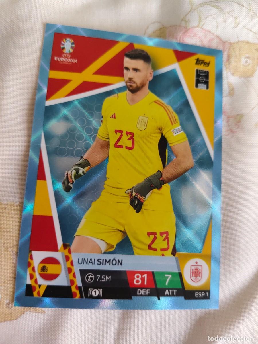 Football Stickers: ESP 1 ESP1 EURO 2024 TOPPS UNAI SIM&Oacute;N ESPA&Ntilde;A PARALELA CRYSTAL MATCH ATTAX 24 EUROCOPA