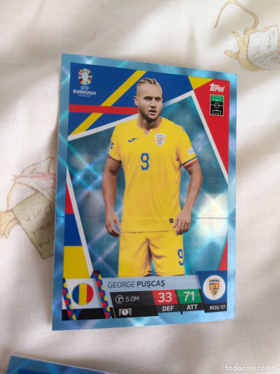 Cromos de F&uacute;tbol: ROU 17 EURO 2024 TOPPS GEORGE PUŞCAŞ RUMANIA PARALELA CRYSTAL MATCH ATTAX 24 EUROCOPA