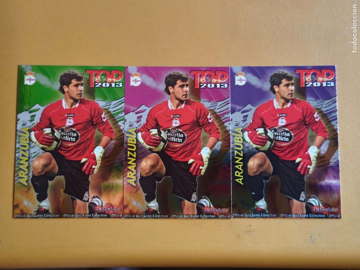 Cromos de F&uacute;tbol: aranzubia, liga 2013 top, 3 colores diferentes