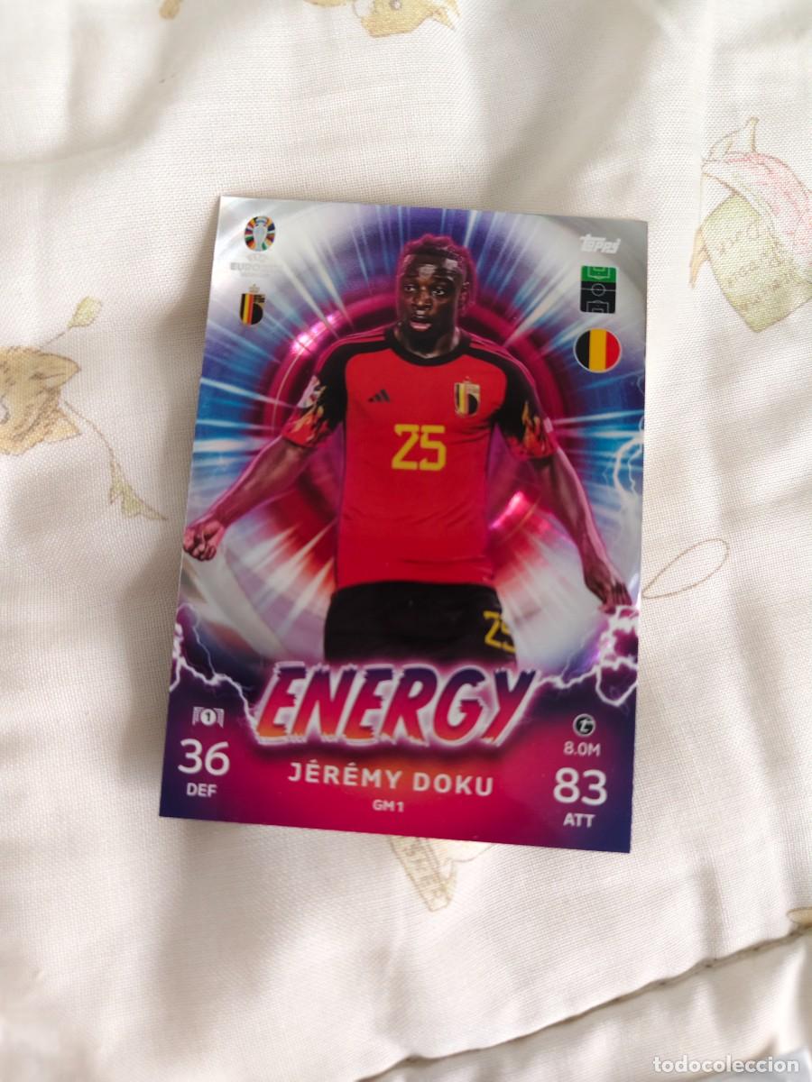 Figurine di Calcio: GM1 GM 1 EURO 2024 TOPPS J&Eacute;R&Eacute;MY DOKU B&Eacute;LGICA MATCH ATTAX 24 EUROCOPA ENERGY