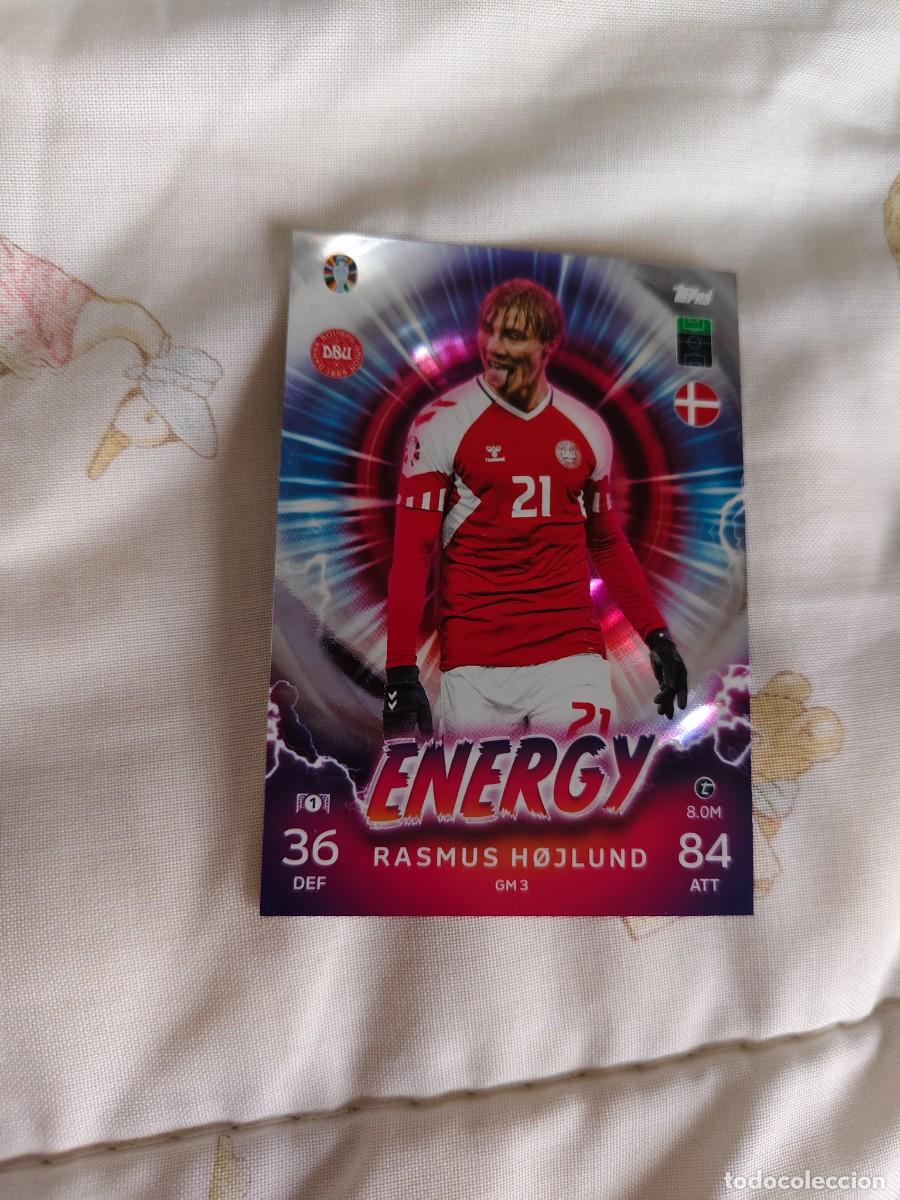 Cromos de f&uacute;tbol: GM3 GM 3 EURO 2024 TOPPS RASMUS H&Oslash;JLUND DINAMARCA MATCH ATTAX 24 EUROCOPA ENERGY