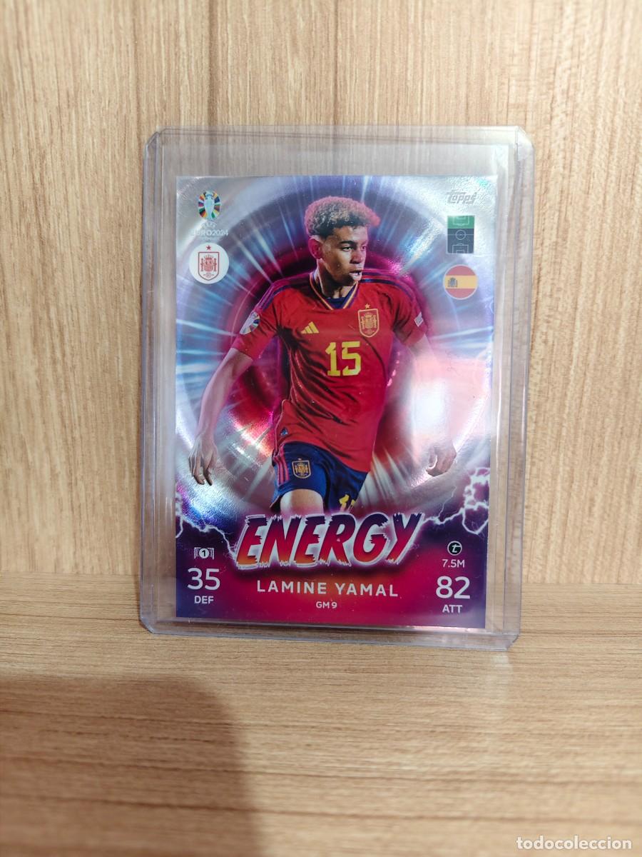 Cromos de F&uacute;tbol: GM9 GM 9 EURO 2024 TOPPS LAMINE YAMAL ESPA&Ntilde;A ROOKIE MATCH ATTAX 24 EUROCOPA ENERGY
