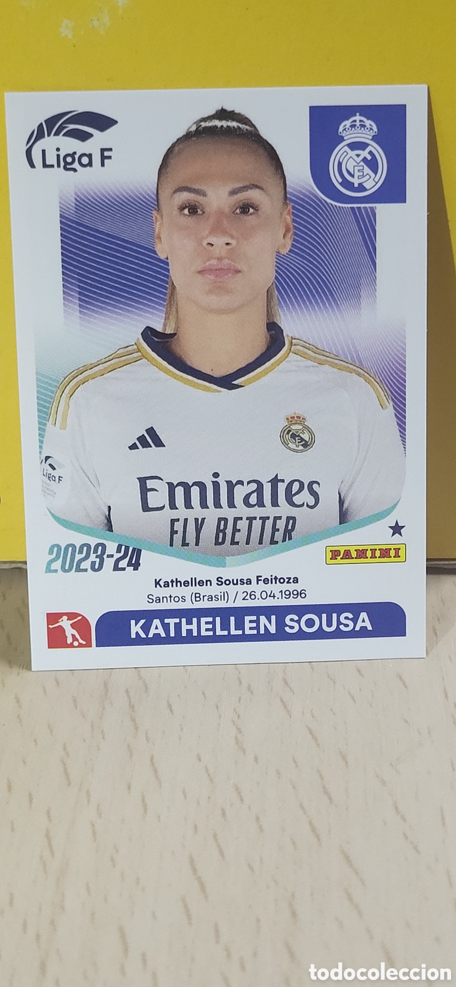 Fu&szlig;ball-Sticker: KATHELLEN SOUSA REAL MADRID CF N&ordm; 208 LIGA F 2023 2024 23 24 PANINI