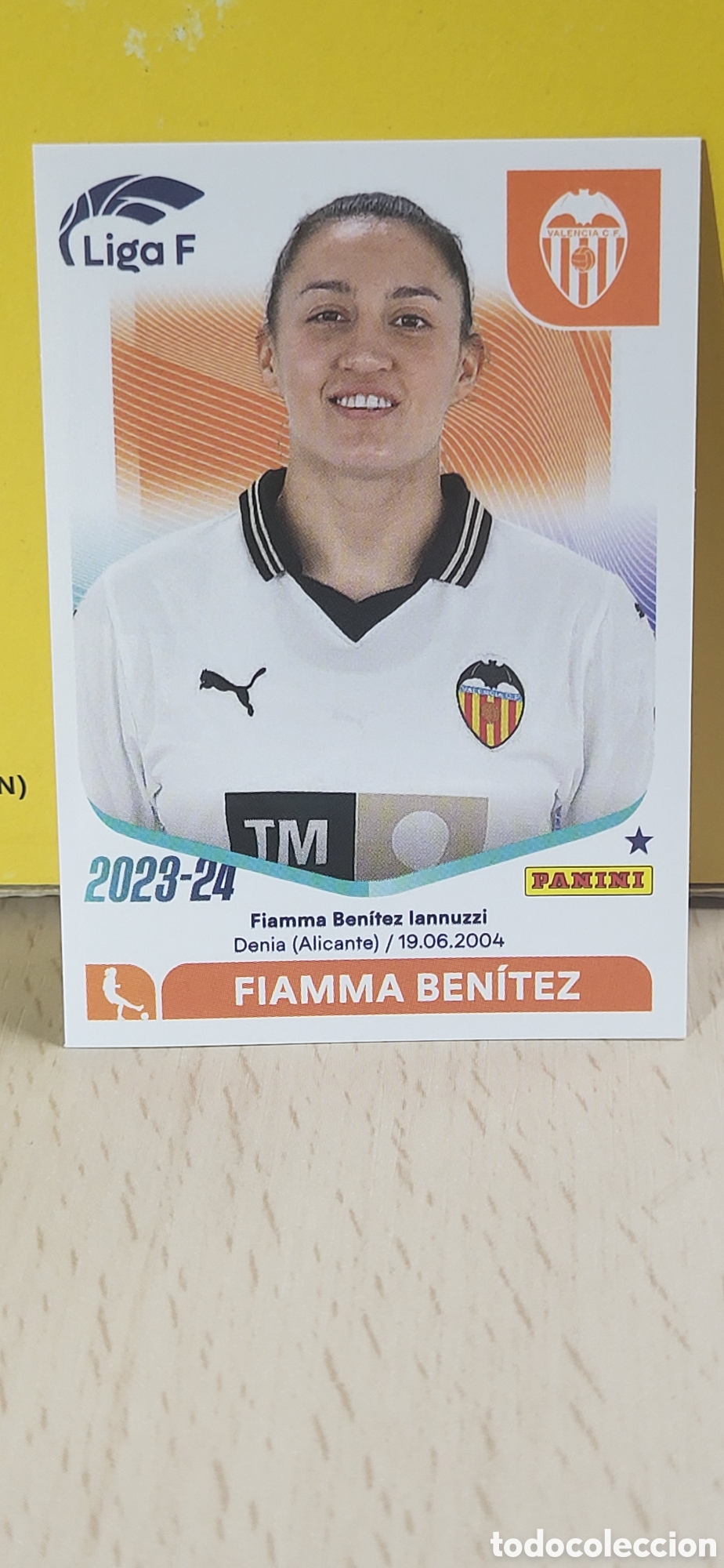 Fu&szlig;ball-Sticker: FIAMMA BENITEZ PUJADAS VALENCIA C.F. N&ordm; 295 LIGA F 2023 2024 23 24 PANINI