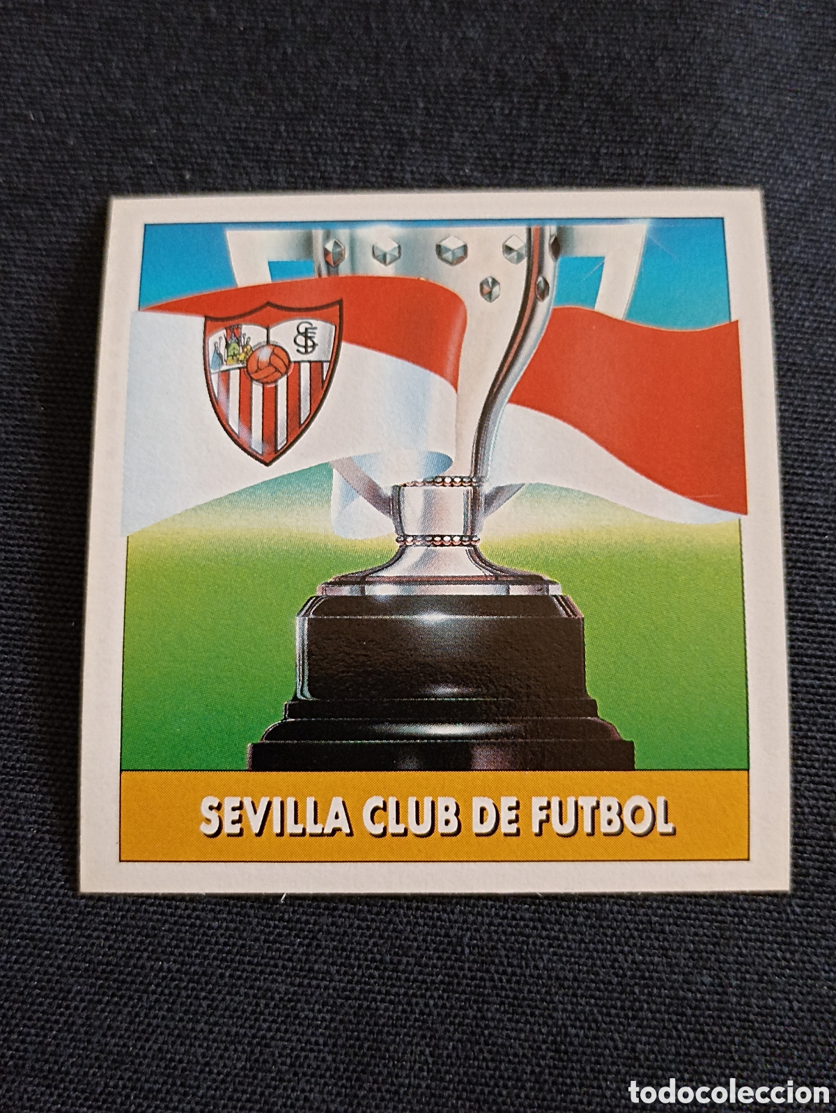 Cromos de Futebol: Escudo y bandera ( Sevilla club de f&uacute;tbol )