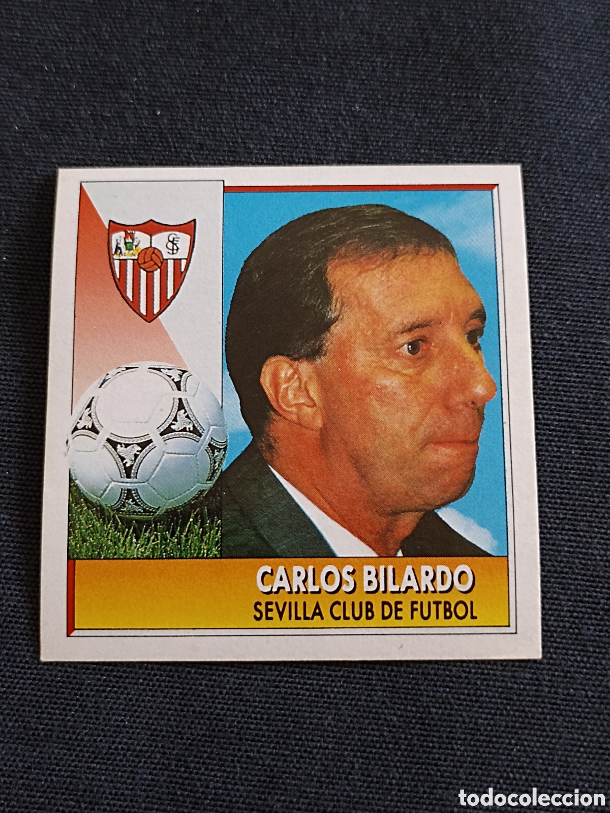 Cromos de Futebol: Carlos Bilardo ( Sevilla club de f&uacute;tbol ). Liga este 92-93. Nunca pegado