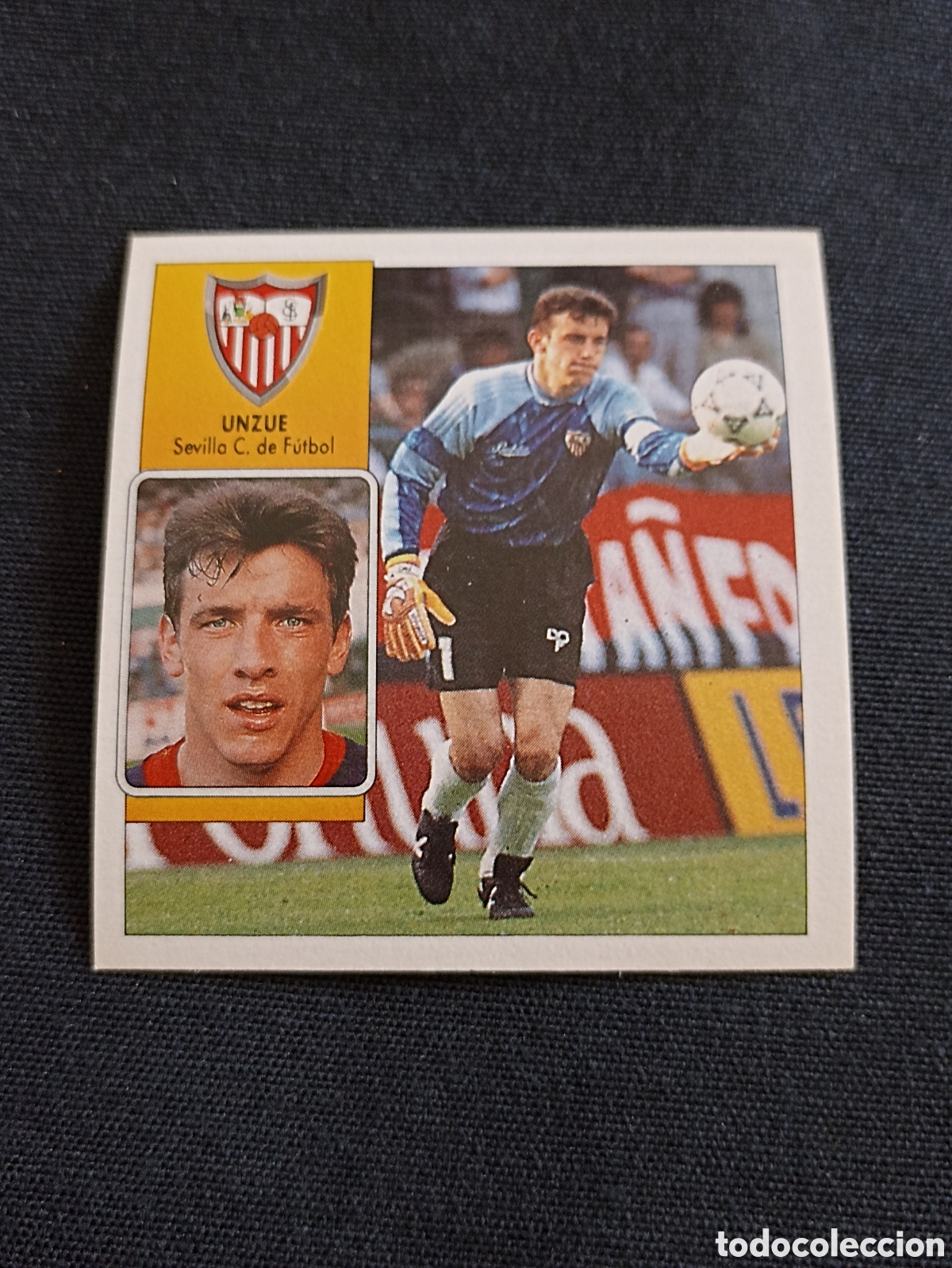 Cromos de Futebol: Unzue ( Sevilla club de f&uacute;tbol ). Liga este 92-93. Nunca pegado