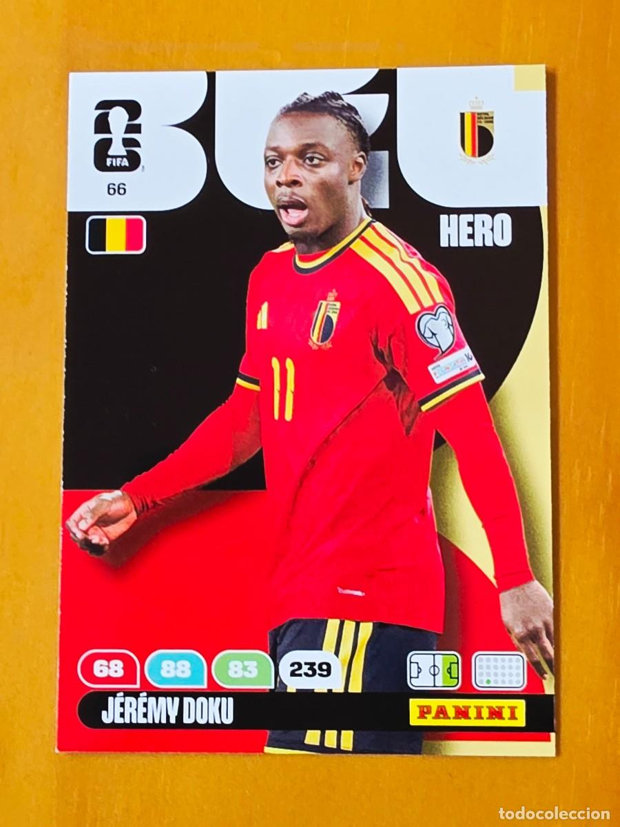 Cromos de F&uacute;tbol: 66 J&eacute;r&eacute;my Doku, Hero, B&eacute;lgica, Adrenalyn XL Fifa World Cup 2026 Mundial 26