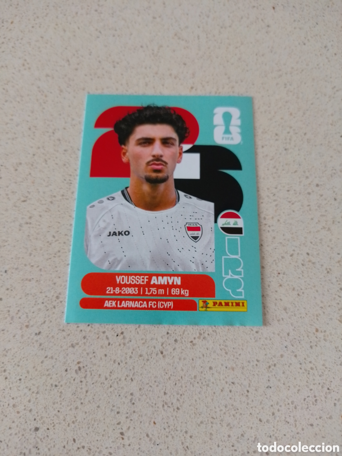 Cromos de F&uacute;tbol: CROMO NUMERO 14 AMYN IRAQ. MUNDIAL 2026. PANINI.