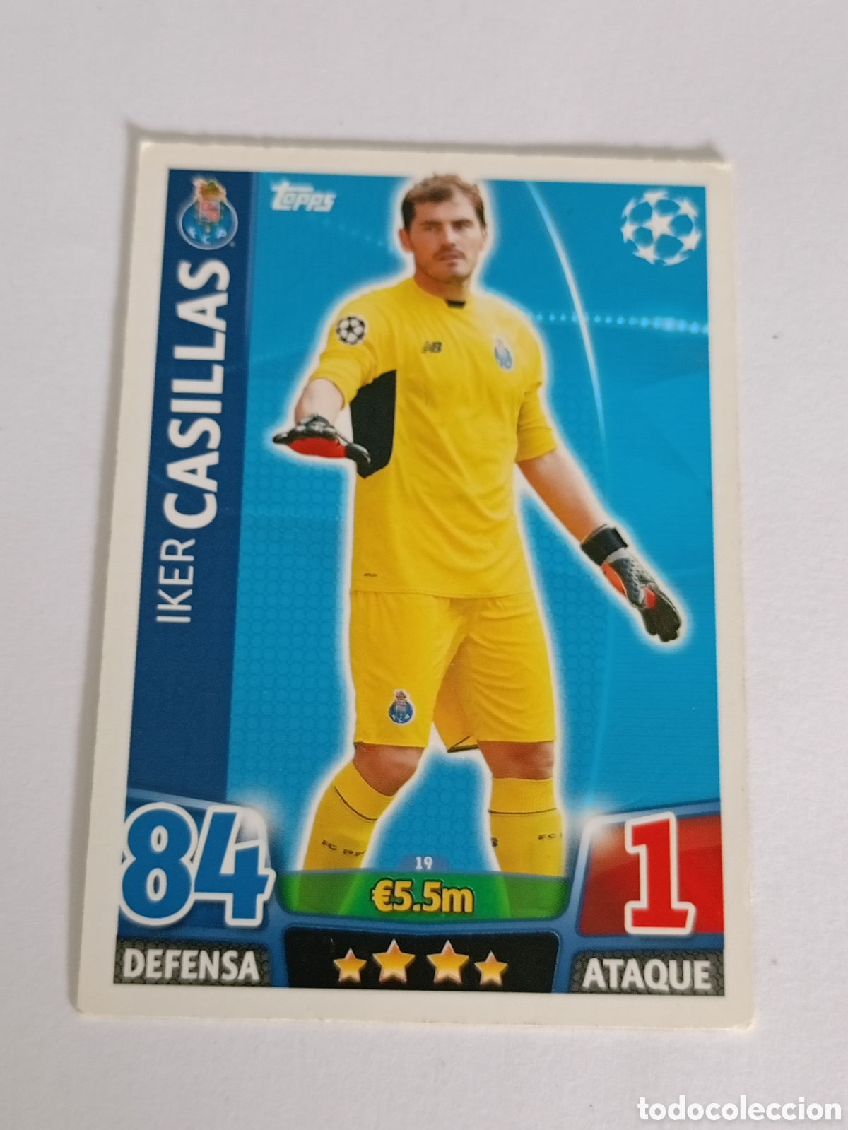 Cromos de Futebol: 19 IKER CASILLAS OPORTO.&nbsp;UEFA CHAMPIONS LEAGUE TOPPS ATTAX 15 16