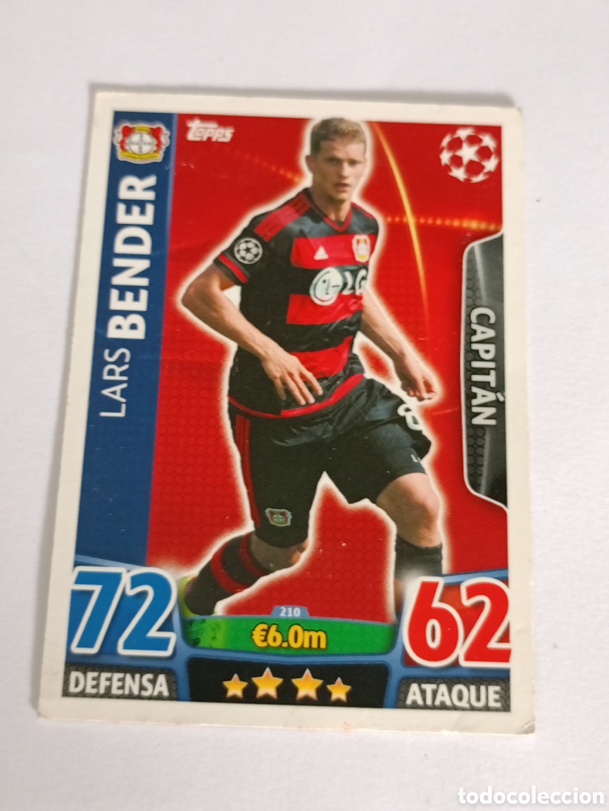 Cartes &agrave; collectionner de Football: BENDER CAPTAIN #210 BAYER 04 LEVERKUSEN NORDIC EDITION CHAMPIONS LEAGUE MATCH ATTAX 2015 2016 TOPPS