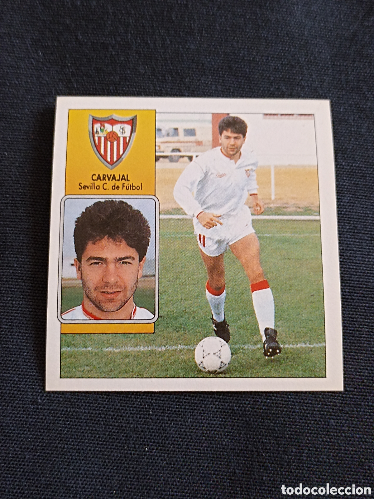 Cartes &agrave; collectionner de Football: Carvajal ( Sevilla club de f&uacute;tbol ). Liga este 92-93. Nunca pegado