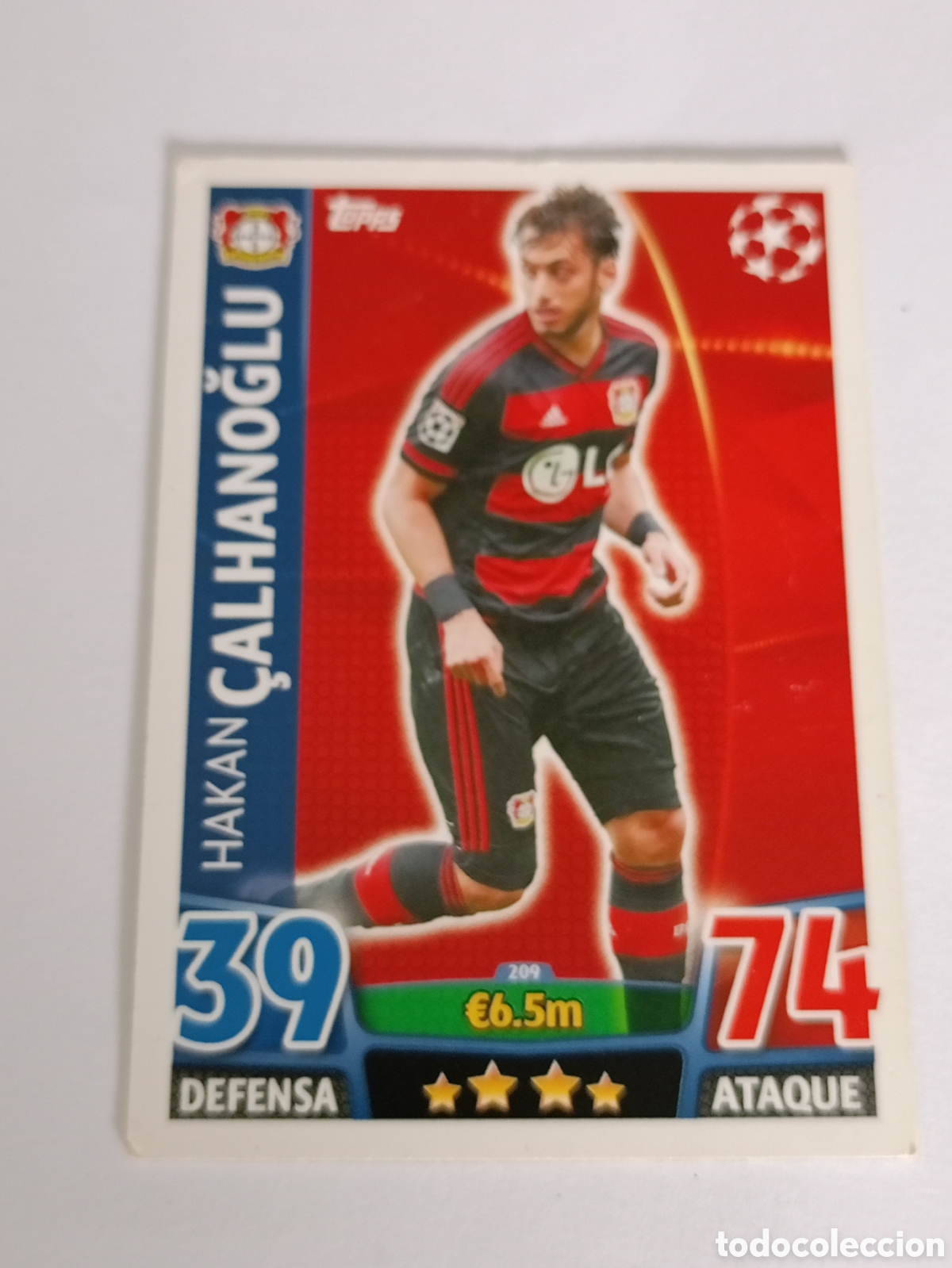 Cromos de f&uacute;tbol: TOPPS MATCH ATTAX CHAMPIONS LEAGUE 15/16 2015/2016 #209 HAKAN &Ccedil;ALHANOGLU