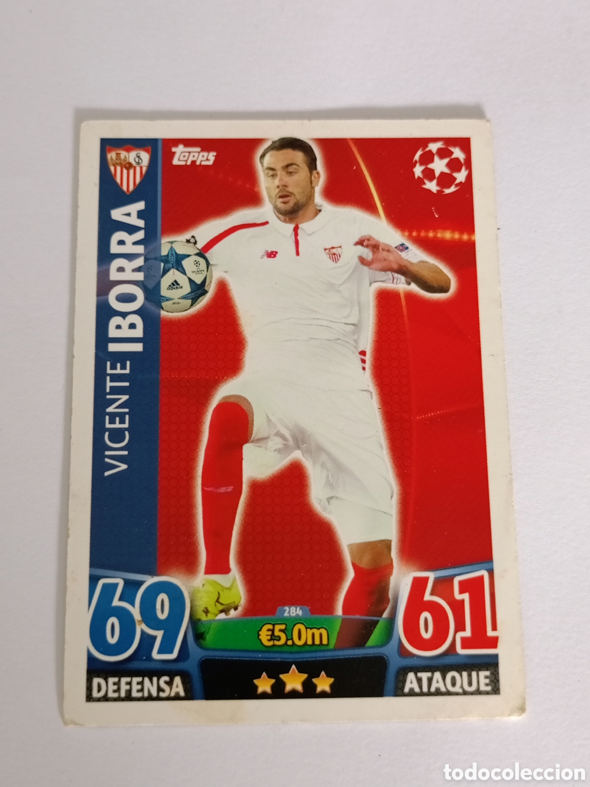 Fu&szlig;ball-Sticker: CROMO DE IBORRA SEVILLA 284 , 15-16 2015-2016 TOPPS MATCH ATTAX UEFA CHAMPIONS LEAGUE