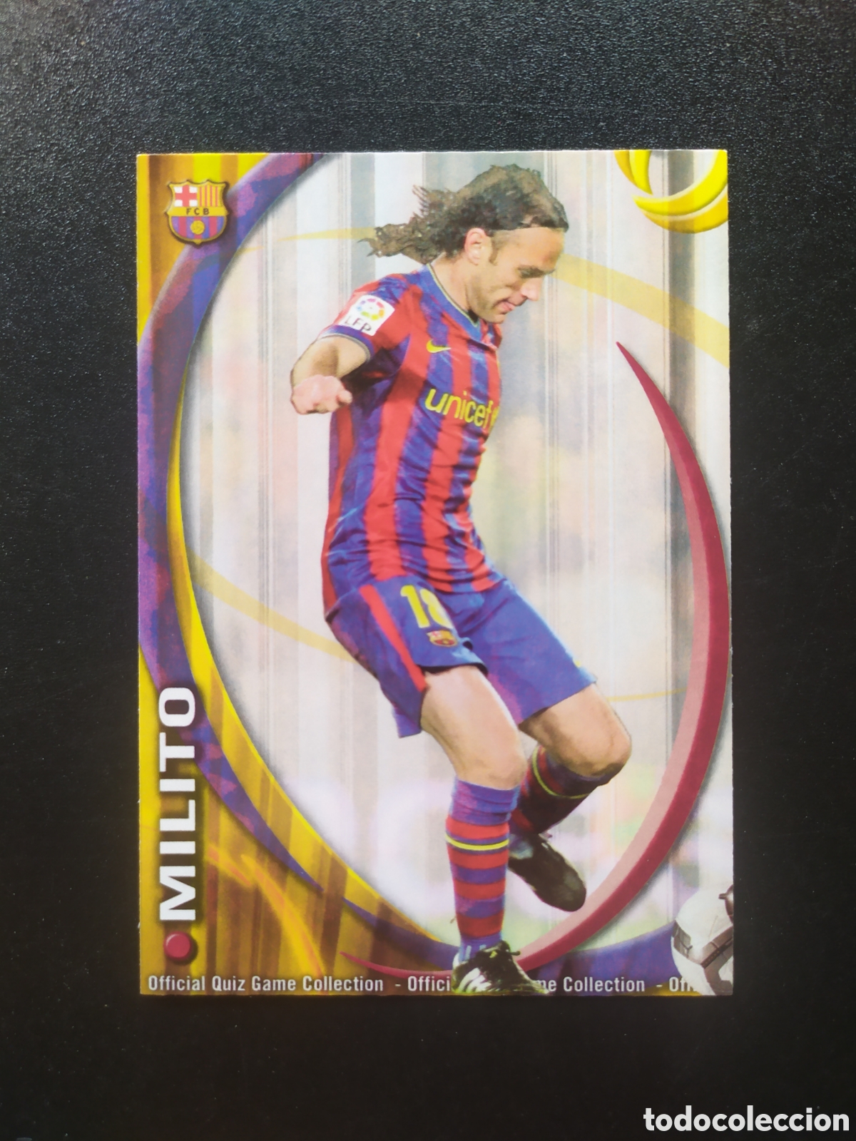 Cromos de F&uacute;tbol: Mundicromo fichas Liga 2010 2011 10 11 Milito n&deg; 9 Barcelona