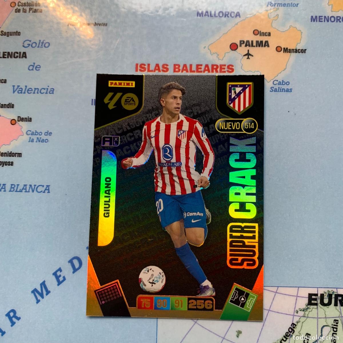 Cromos de f&uacute;tbol: Giuliano nuevo S&uacute;per Cracks n&uacute;mero 514 del Atl&eacute;tico de Madrid cromo adrenalyn XL 25-26 2025-2026