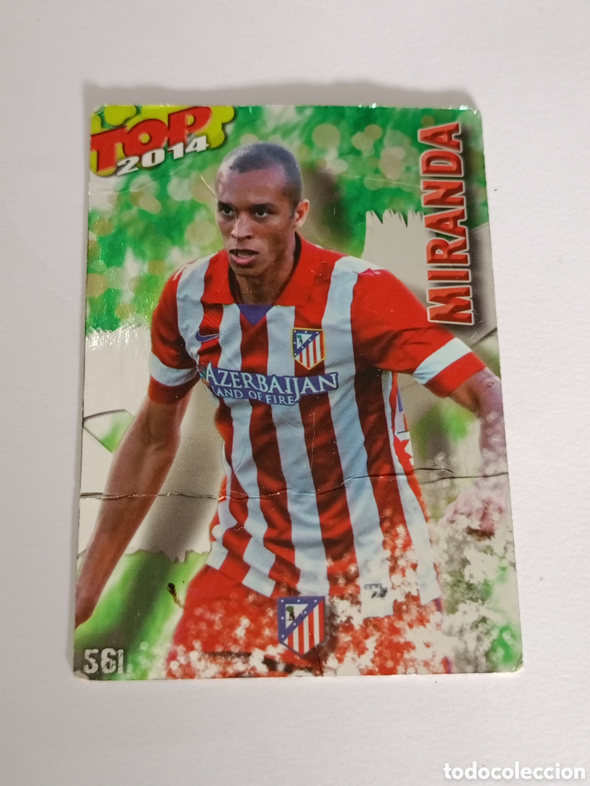 Cromos de F&uacute;tbol: CROMO FUTBOL 13 14 MUNDICROMO FICHAS QUIZ LIGA 2013 2014 ATLETICO MADRID 561 MIRANDA TOP MATE ROJO