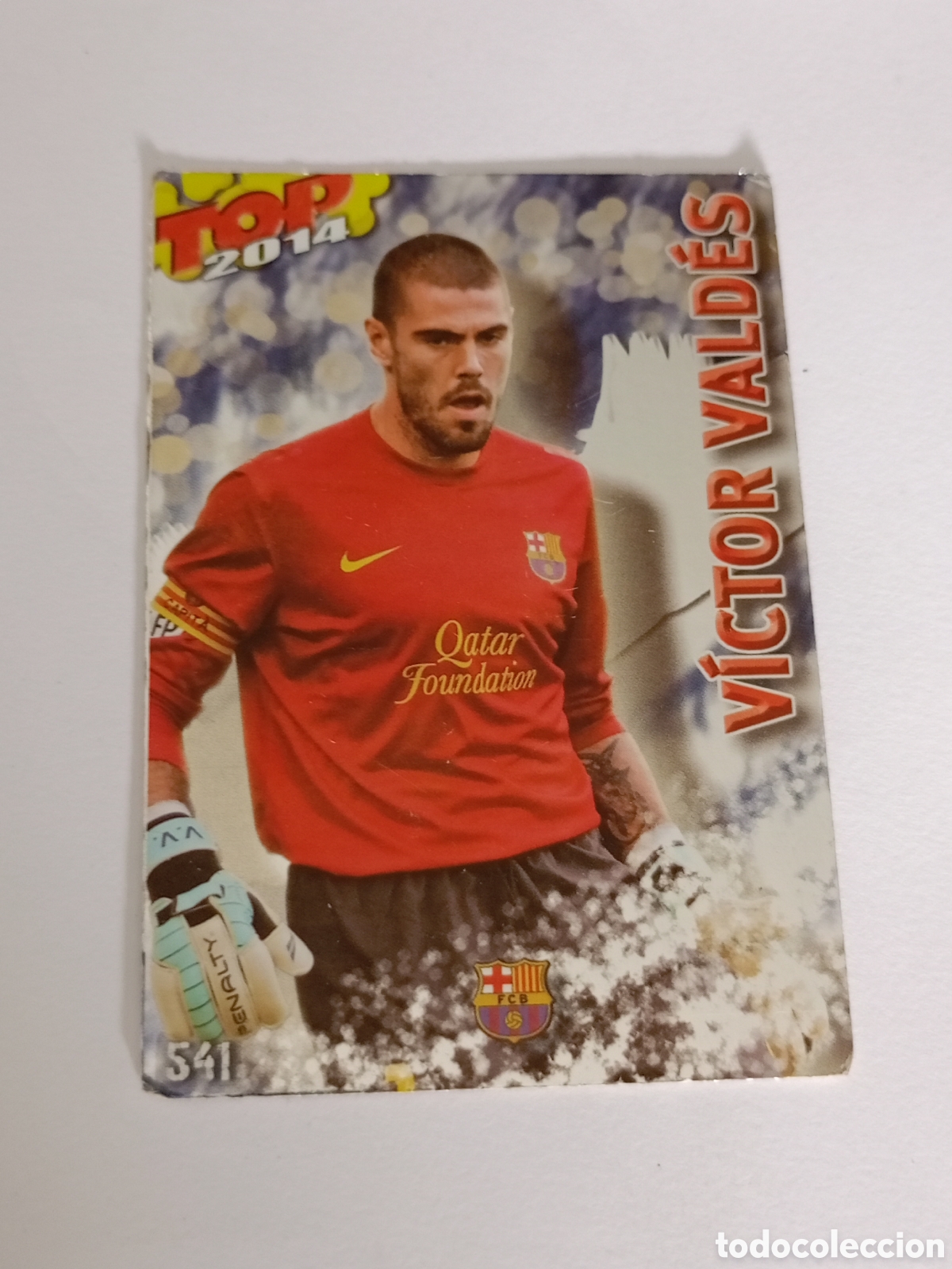 Cromos de F&uacute;tbol: TOP 541 V&Iacute;CTOR VALD&Eacute;S BARCELONA LISO VERDE CROMO F&Uacute;TBOL FICHAS LIGA 2013-2014 MUNDICROMO 13-14
