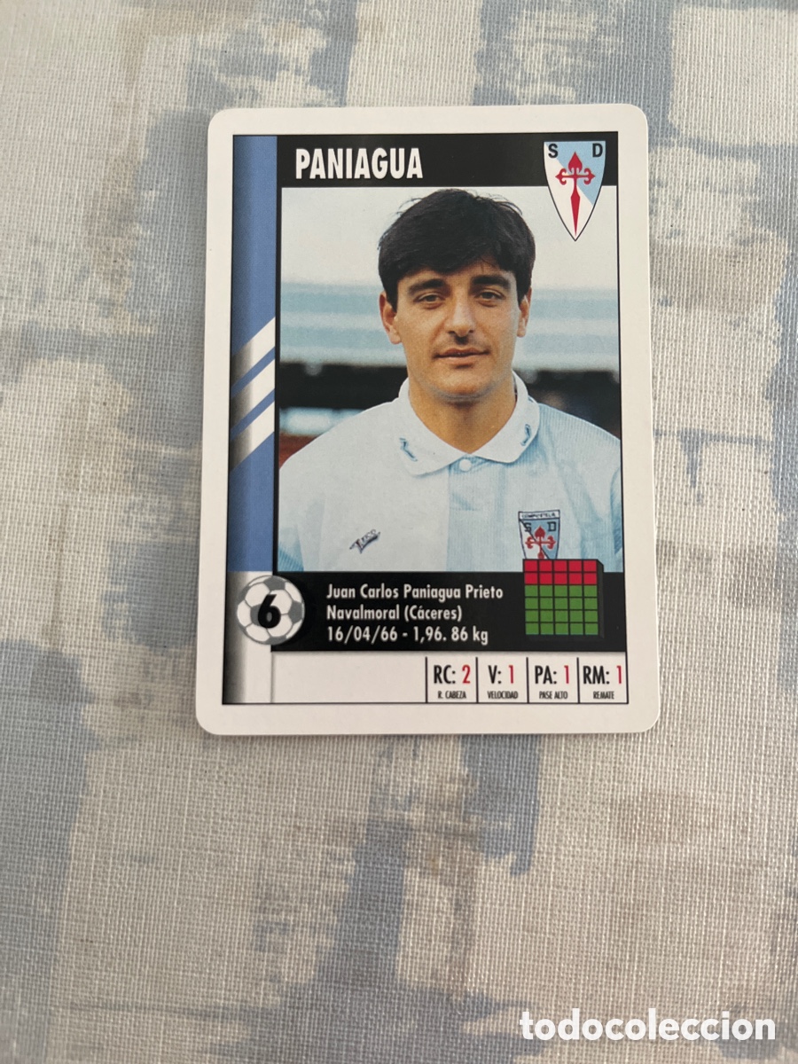 Figurine di Calcio: PANIAGUA S.D.COMPOSTELA SUPER GOL 95 96 MARCA LFP 1995 1996 CARTA TAMA&Ntilde;O FOURNIER PERFECTO ESTADO
