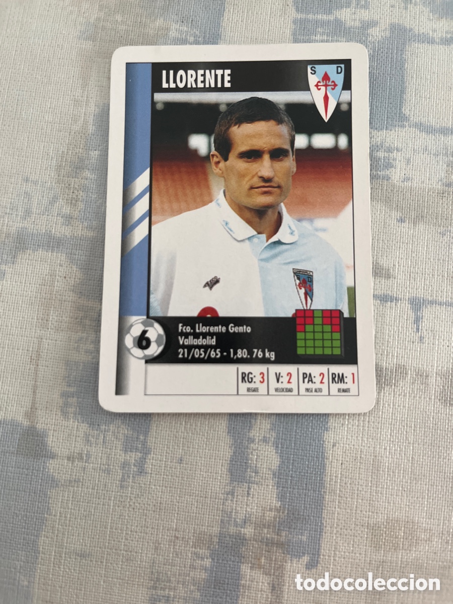 Figurine di Calcio: LLORENTE S.D.COMPOSTELA SUPER GOL 95 96 MARCA LFP 1995 1996 CARTA TAMA&Ntilde;O FOURNIER PERFECTO ESTADO