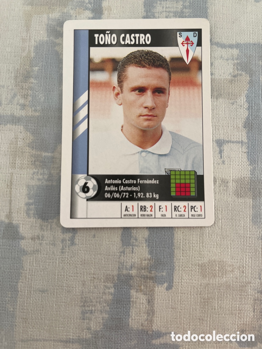 Cromos de Futebol: TO&Ntilde;O CASTRO S.D.COMPOSTELA SUPER GOL 95 96 MARCA LFP 1995 1996 CARTA TAMA&Ntilde;O FOURNIER PERFECTO ESTADO