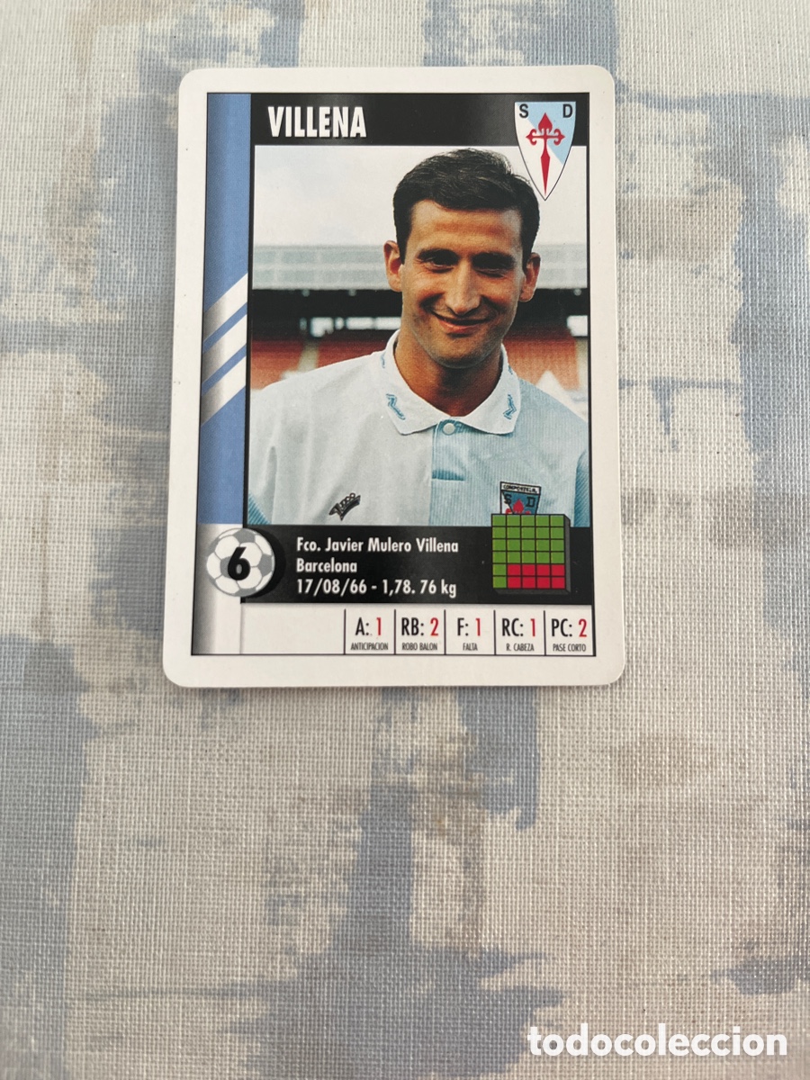 Cromos de Futebol: VILLENA S.D.COMPOSTELA SUPER GOL 95 96 MARCA LFP 1995 1996 CARTA TAMA&Ntilde;O FOURNIER PERFECTO ESTADO