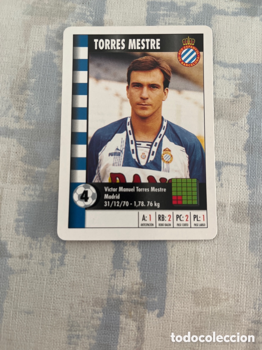 Cartes &agrave; collectionner de Football: TORRES MESTRE R.C.D.ESPA&Ntilde;OL SUPER GOL 95 96 MARCA LFP 1995 1996 CARTA TAMA&Ntilde;O FOURNIER PERFECTO EST.