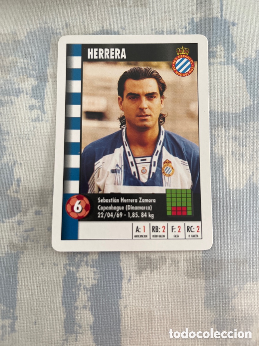 Cartes &agrave; collectionner de Football: HERRERA R.C.D.ESPA&Ntilde;OL SUPER GOL 95 96 MARCA LFP 1995 1996 CARTA TAMA&Ntilde;O FOURNIER PERFECTO EST.