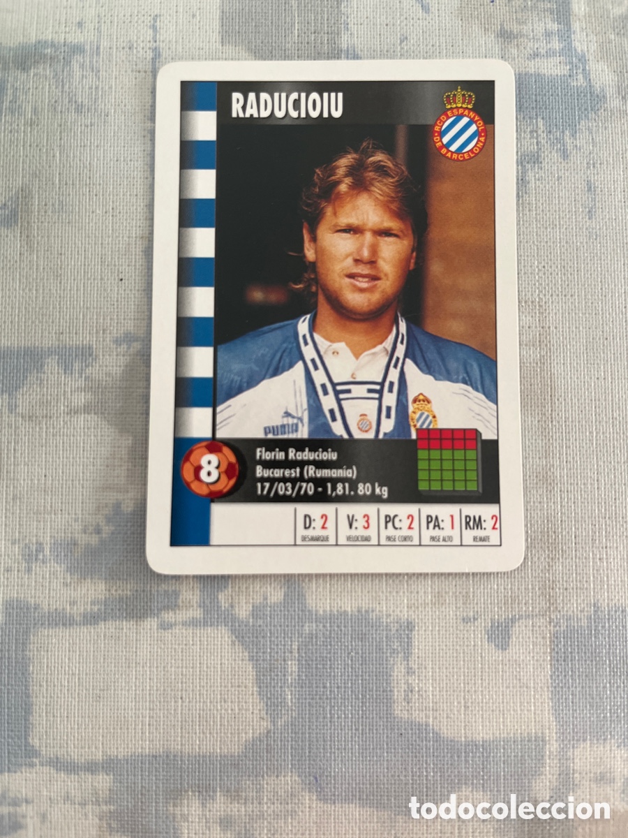 Cartes &agrave; collectionner de Football: RADUCIOIU R.C.D.ESPA&Ntilde;OL SUPER GOL 95 96 MARCA LFP 1995 1996 CARTA TAMA&Ntilde;O FOURNIER PERFECTO EST.