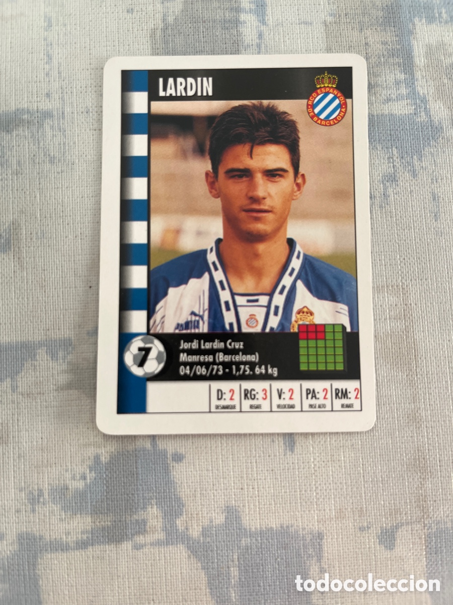 Cartes &agrave; collectionner de Football: LARDIN R.C.D.ESPA&Ntilde;OL SUPER GOL 95 96 MARCA LFP 1995 1996 CARTA TAMA&Ntilde;O FOURNIER PERFECTO EST.