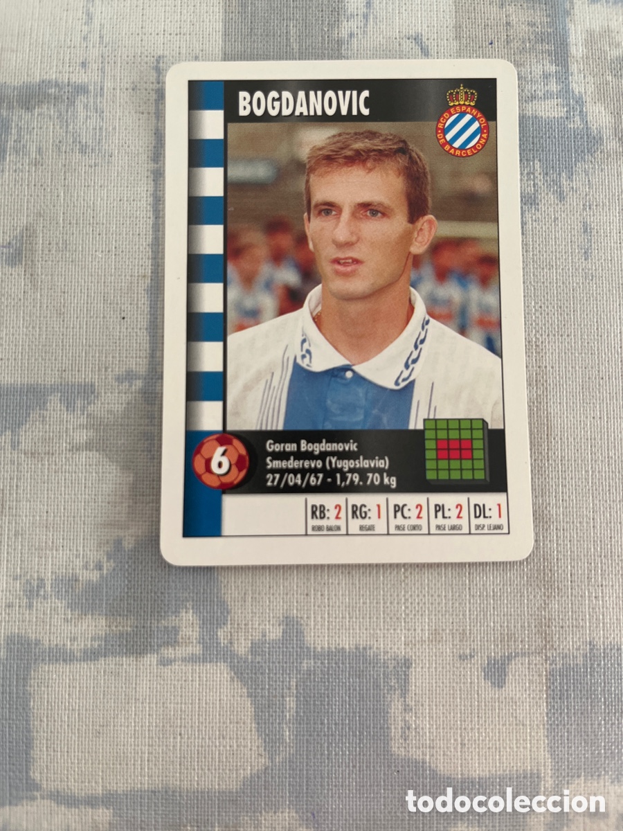 Cromos de Futebol: BOGDANOVIC R.C.D.ESPA&Ntilde;OL SUPER GOL 95 96 MARCA LFP 1995 1996 CARTA TAMA&Ntilde;O FOURNIER PERFECTO EST.