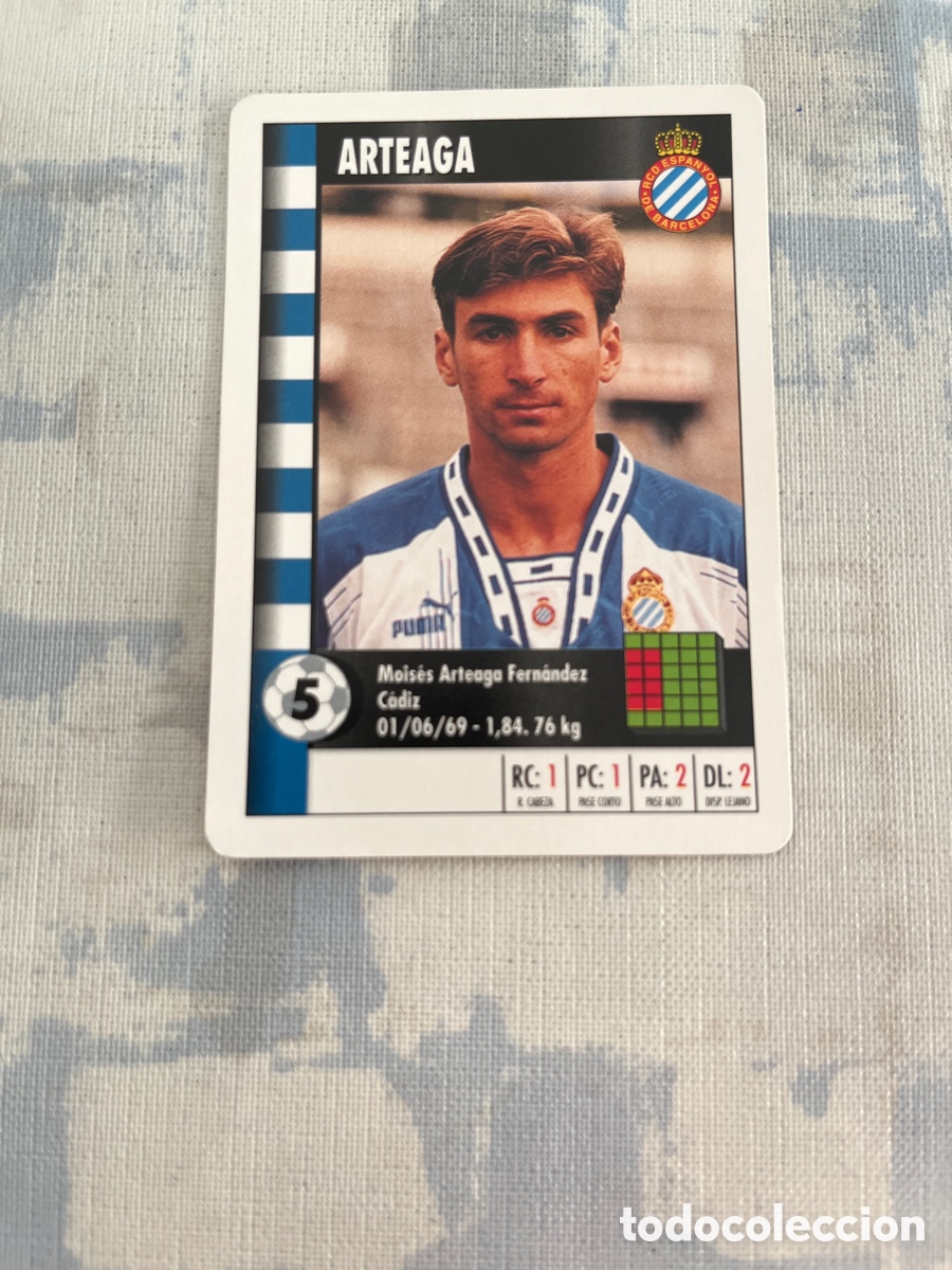 Figurine di Calcio: ARTEAGA R.C.D.ESPA&Ntilde;OL SUPER GOL 95 96 MARCA LFP 1995 1996 CARTA TAMA&Ntilde;O FOURNIER PERFECTO EST.