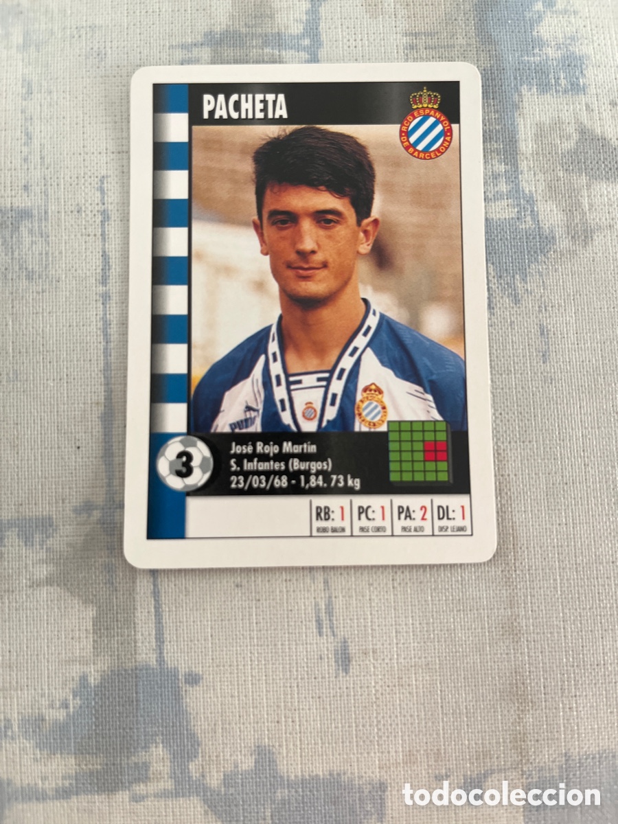 Fu&szlig;ball-Sticker: PACHETA R.C.D.ESPA&Ntilde;OL SUPER GOL 95 96 MARCA LFP 1995 1996 CARTA TAMA&Ntilde;O FOURNIER PERFECTO EST.