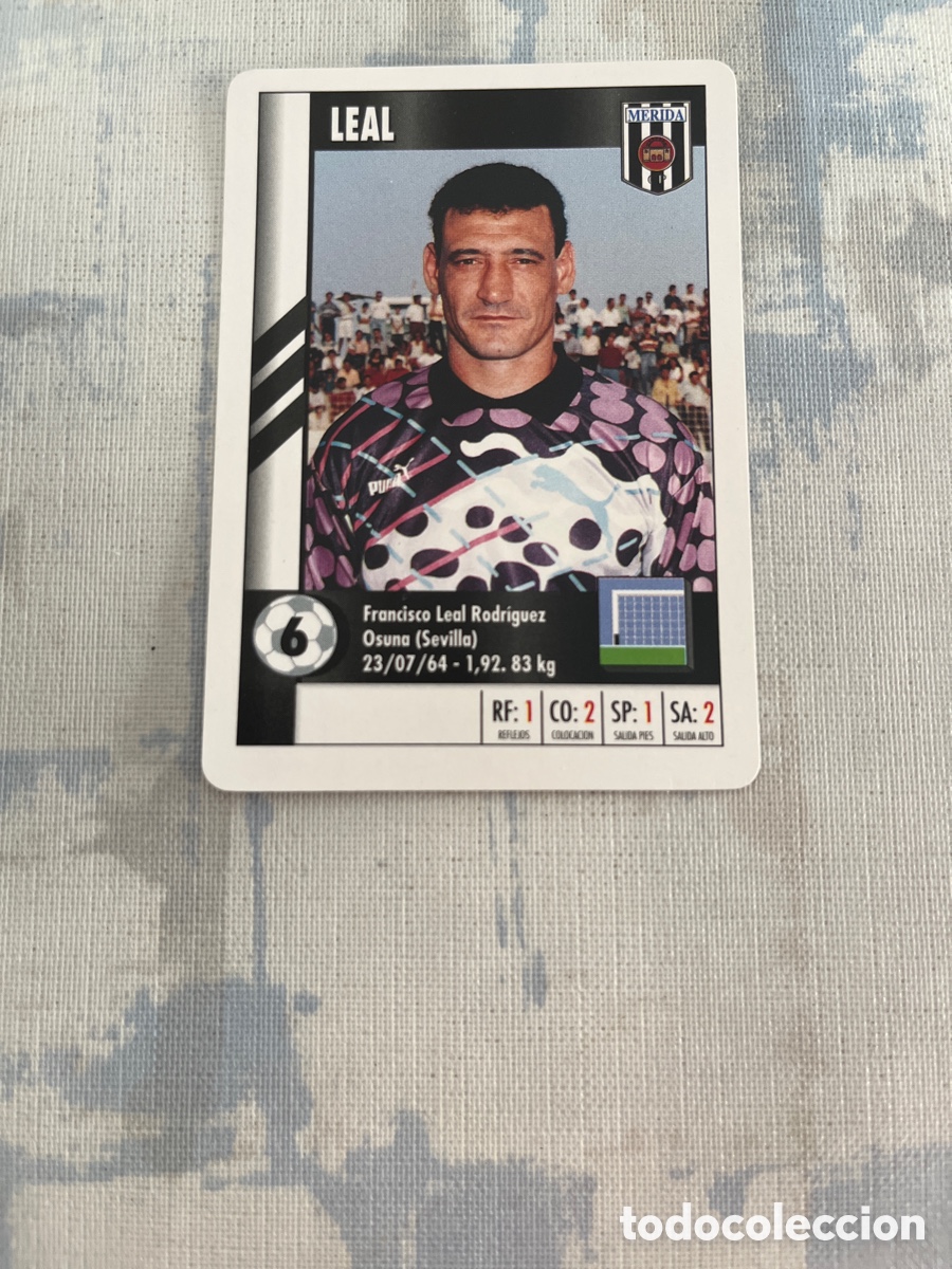 Cromos de F&uacute;tbol: LEAL MERIDA SUPER GOL 95 96 MARCA LFP 1995 1996 CARTA TAMA&Ntilde;O FOURNIER PERFECTO ESTADO