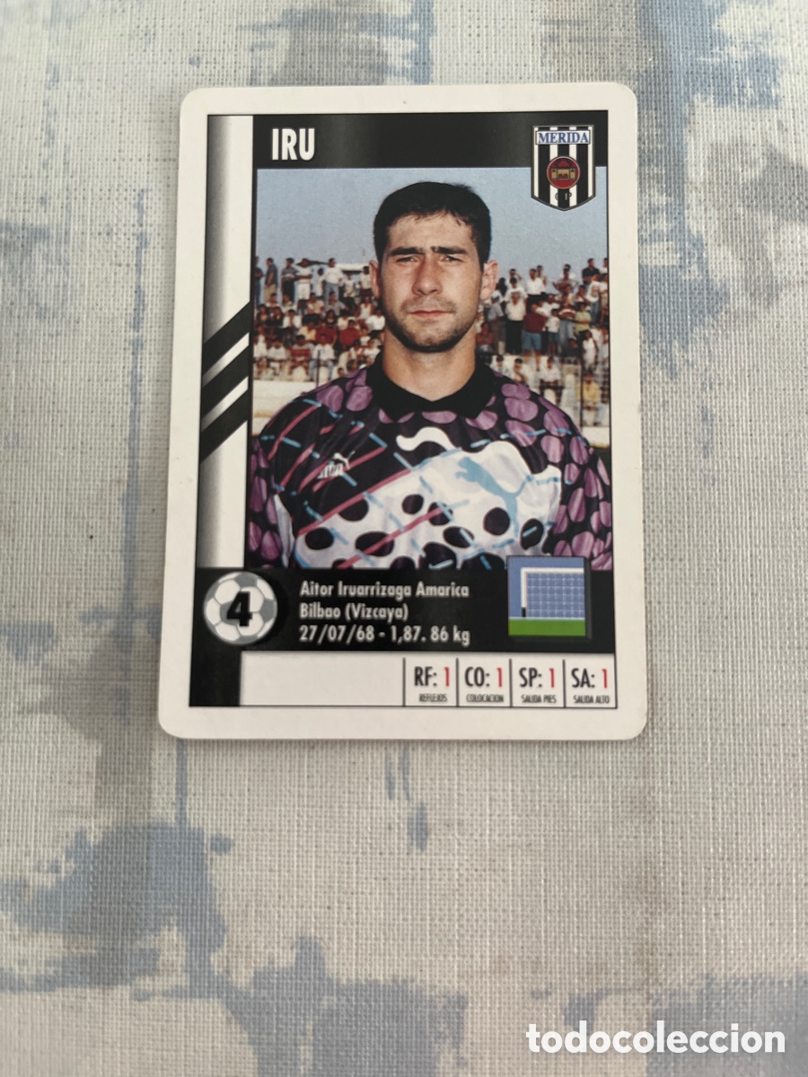Cromos de F&uacute;tbol: IRU MERIDA SUPER GOL 95 96 MARCA LFP 1995 1996 CARTA TAMA&Ntilde;O FOURNIER PERFECTO ESTADO