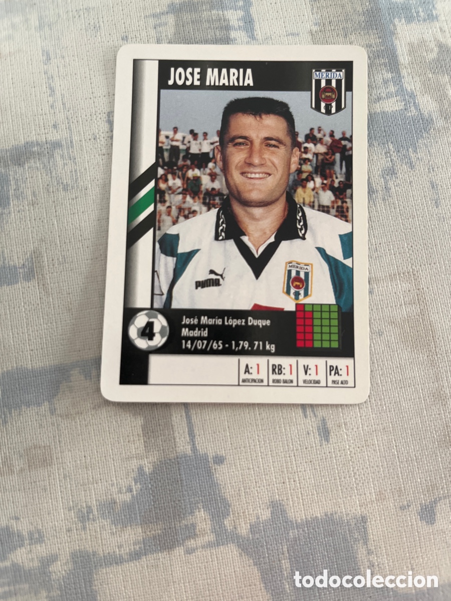 Cromos de Futebol: JOSE MARIA MERIDA SUPER GOL 95 96 MARCA LFP 1995 1996 CARTA TAMA&Ntilde;O FOURNIER PERFECTO ESTADO