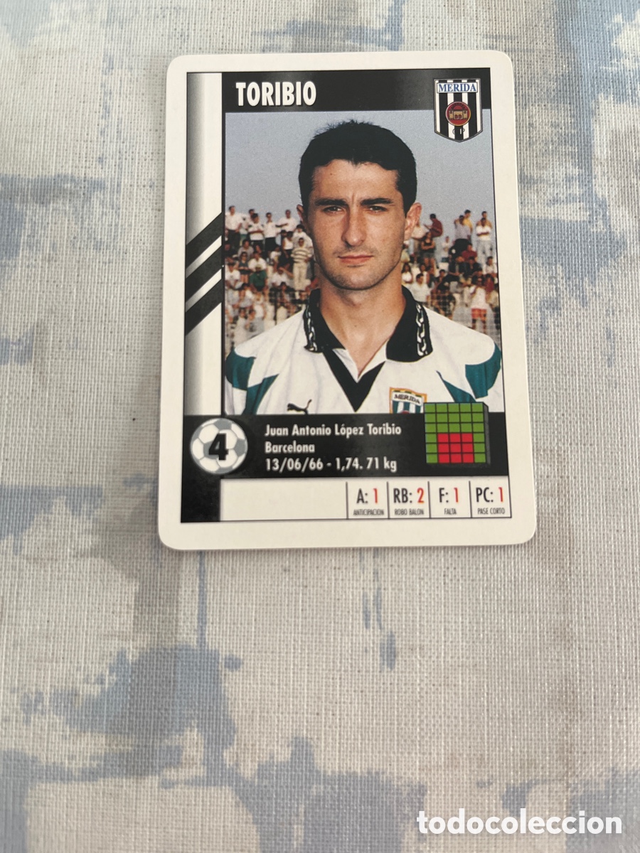 Cromos de Futebol: TORIBIO MERIDA SUPER GOL 95 96 MARCA LFP 1995 1996 CARTA TAMA&Ntilde;O FOURNIER PERFECTO ESTADO