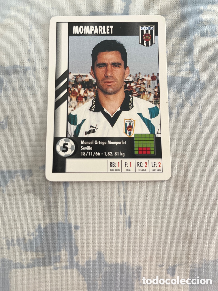 Cromos de Futebol: MOMPARLET MERIDA SUPER GOL 95 96 MARCA LFP 1995 1996 CARTA TAMA&Ntilde;O FOURNIER PERFECTO ESTADO